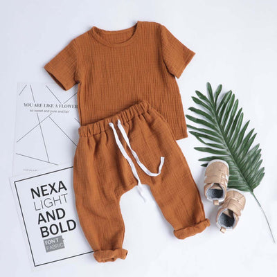 Traje Infantil de Algodón y Lino