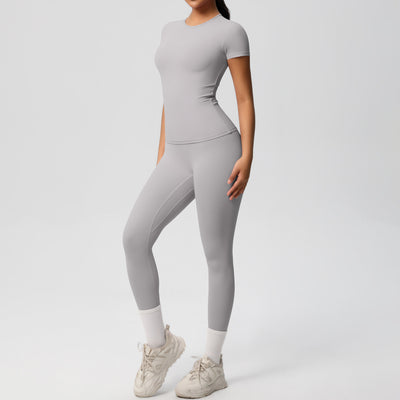 Conjunto Deportivo Mujer: Playera y Pantalón Yoga Cintura Alta - Image 11