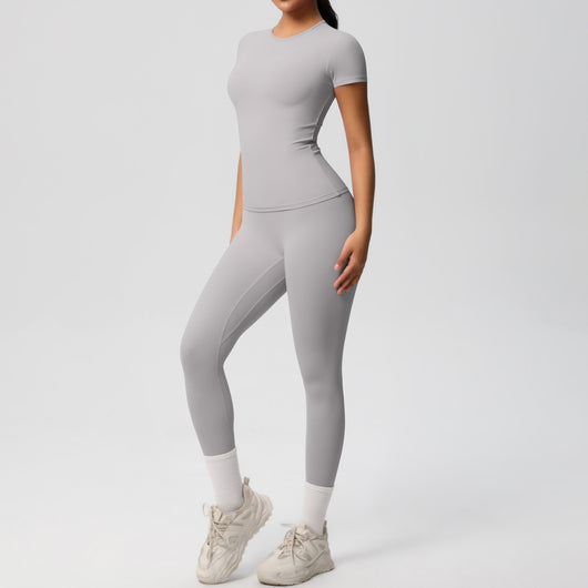 Conjunto Deportivo Mujer: Playera y Pantalón Yoga Cintura Alta - Image 11