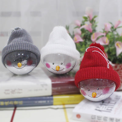 Decoraciones Navideñas: Muñeco de Nieve Plástico con Bolas y Colgantes para Niños