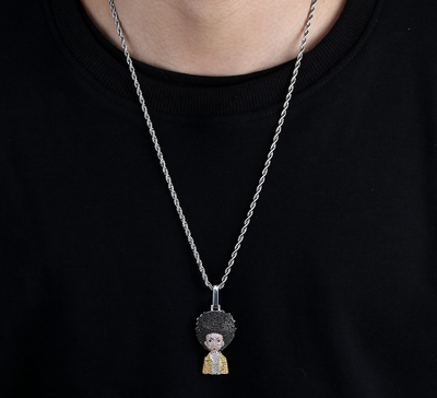 Collar Pendante Iced Out Hip Hop Micro Pavé Oro y Plata para Hombre y Mujer - Image 12