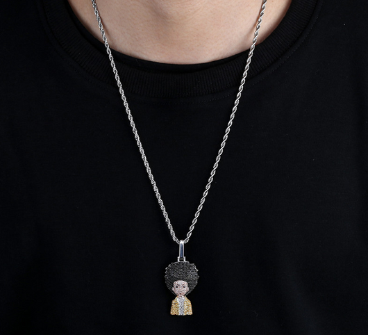 Collar Pendante Iced Out Hip Hop Micro Pavé Oro y Plata para Hombre y Mujer - Image 12