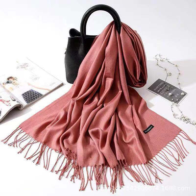 Bufanda de Imitación Cashmere para Mujer - Chal Versátil Cálido con Flecos - Image 16