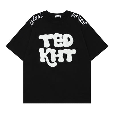 Camiseta Manga Corta Hombre con Bordado Flocking Alfabeto - Image 9
