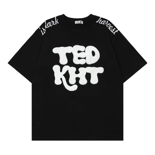Camiseta Manga Corta Hombre con Bordado Flocking Alfabeto - Image 9