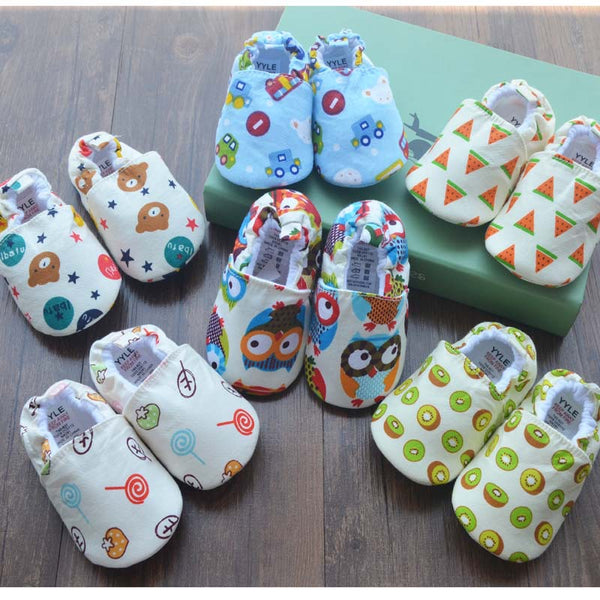 Zapatos Blandos de Algodón Puro para Bebé 0-1 Año - Diseño Divertido Antideslizante
