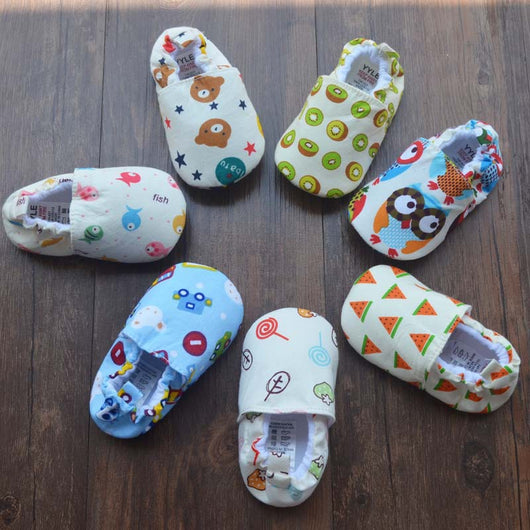 Zapatos Blandos de Algodón Puro para Bebé 0-1 Año - Diseño Divertido Antideslizante