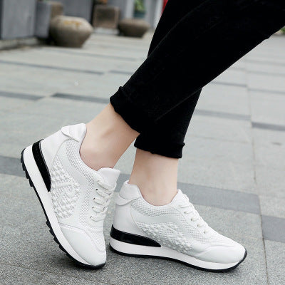 Zapatillas Blancas Casuales Elevadas Estilo Tendencia