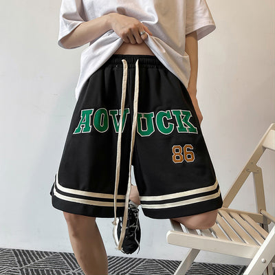 Shorts Bordados con Letras para Hombre - Diseño Versátil y Moderno
