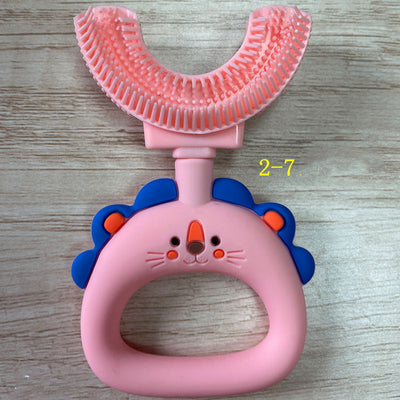 Cepillo de Dientes Infantil en Forma de U con Silicona Suave - Leoncito Manual - Image 3
