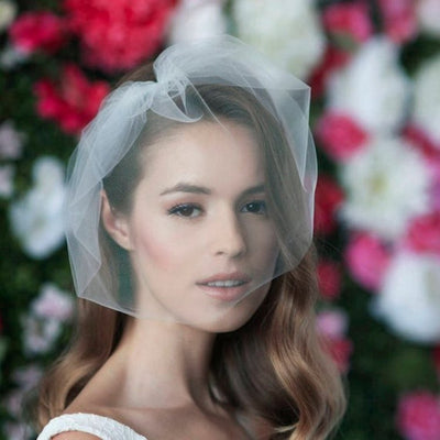 Velo de Novia Mesh Estilo Corto Hijab de Boda - Image 3