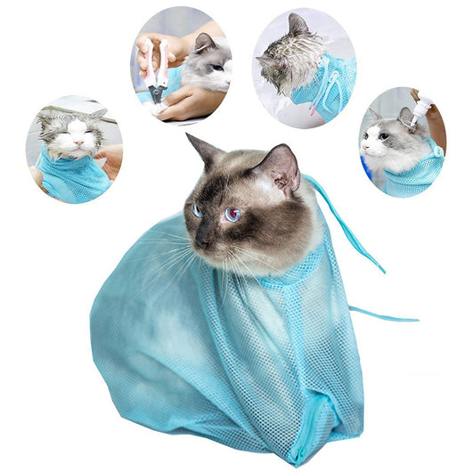 Bolsa de Aseo Ajustable para Gatos - Malla Multifuncional para Baño y Corte de Uñas