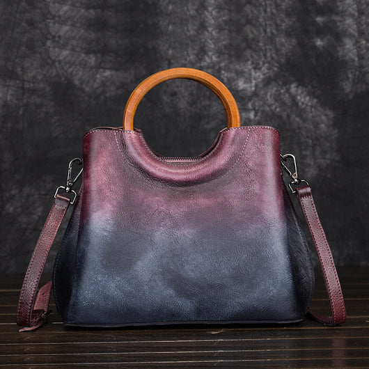 Bolso de Cuero Gamuza Pintado a Mano - Diseño Retro Artesanal - Image 3
