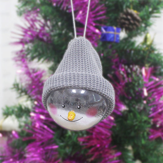 Decoraciones Navideñas: Muñeco de Nieve Plástico con Bolas y Colgantes para Niños - Image 3