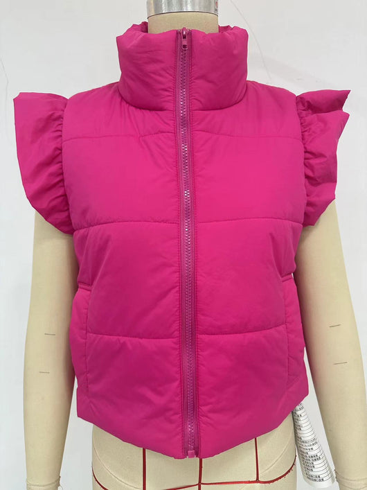 Chaleco Térmico Acolchado de Algodón con Cuello Alto Slim - Image 16