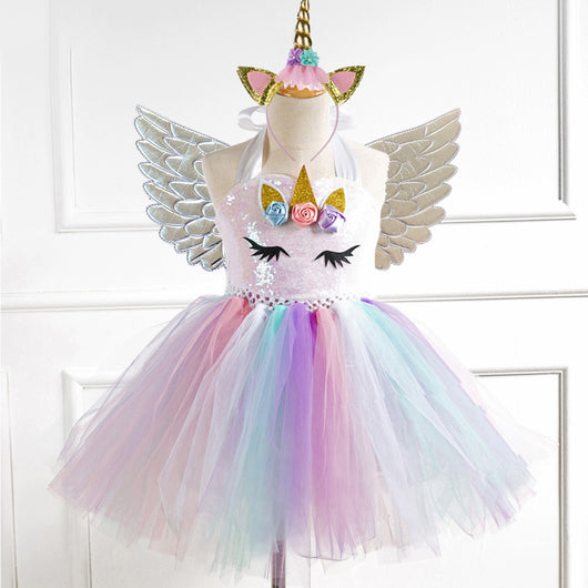 Vestido Infantil de Lentejuelas y Malla Hecho a Mano - Image 14