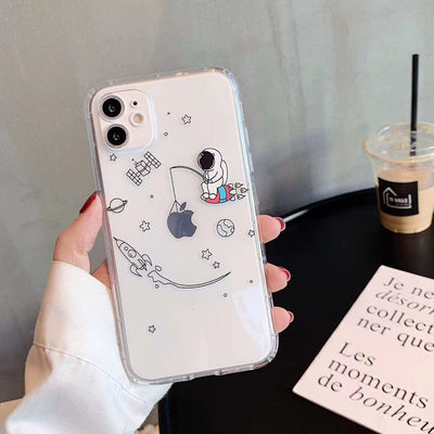 Funda para teléfono transparente con diseño de astronauta - Image 4