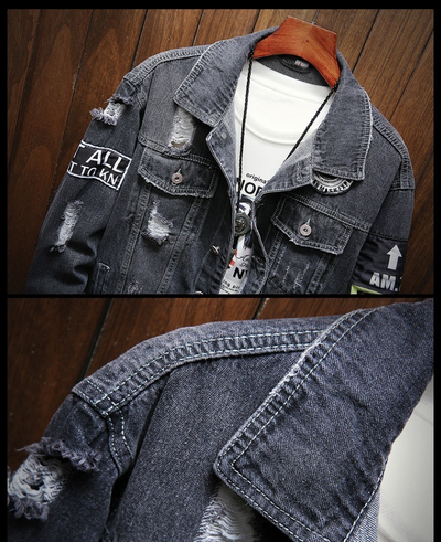 Chaqueta de Mezclilla Desgarrada Casual - Image 3