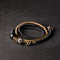 Pulsera Unisex de Madera Antigua y Cuentas de Cobre Literario