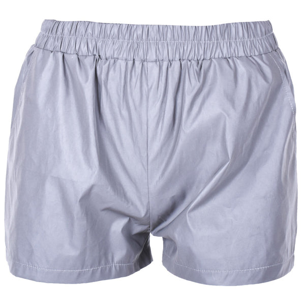 Shorts Reflectantes de Cintura Alta para Mujer - Estilo Trendy Verano