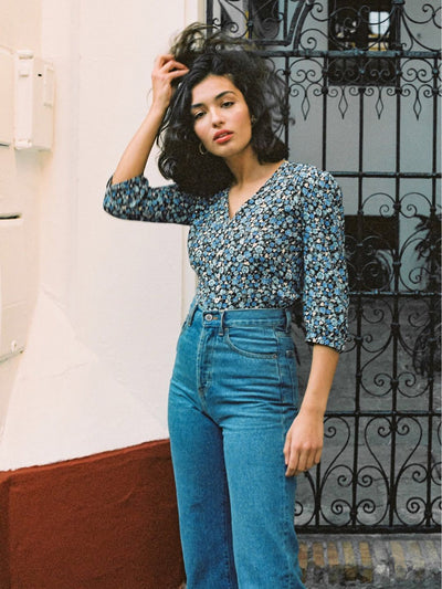 Blusa Retro Cropped con Botones y Mangas Cortas - Image 9