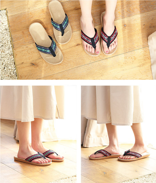 Pantuflas de Lino para el Hogar con Suela Antideslizante - Image 8