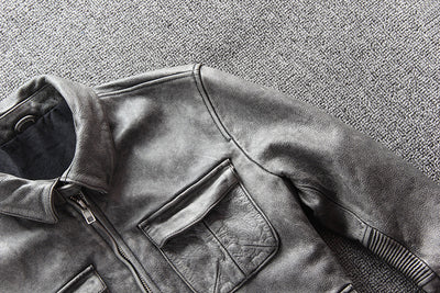 Chaqueta de Cuero para Motociclista con Bolsillos de Negocios - Image 13