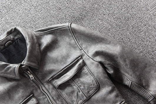 Chaqueta de Cuero para Motociclista con Bolsillos de Negocios - Image 13