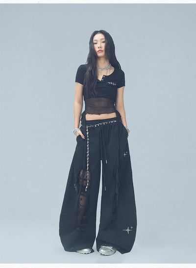 Pantalones Casuales Rotos con Parches Denim para Bailar - Image 39