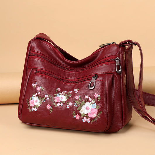 Bolso de Cuero Suave con Bordados para Mujeres Maduras - Image 2