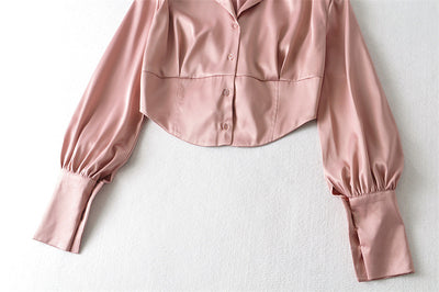 Blusa Ejecutiva con Cintura Anudada y Mangas Globo - Image 20