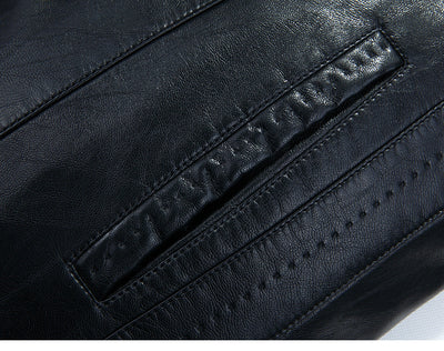 Chaqueta de Cuero Casual para Hombre con Cuello de Piel - Image 15