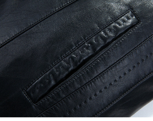 Chaqueta de Cuero Casual para Hombre con Cuello de Piel - Image 15