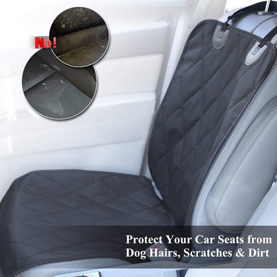 Dark grey quilted pet seat cover with diamond pattern and adjustable strap, designed to protect car seats. - Image 4