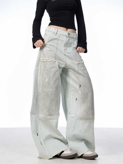 Pantalones Vaqueros Retro Sueltos Desgastados con Efecto Vintage - Image 6