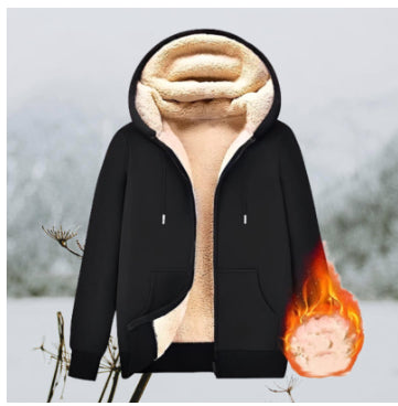 Chamarra Sudadera de Lana de Cordero con Capucha y Cierre - Image 8
