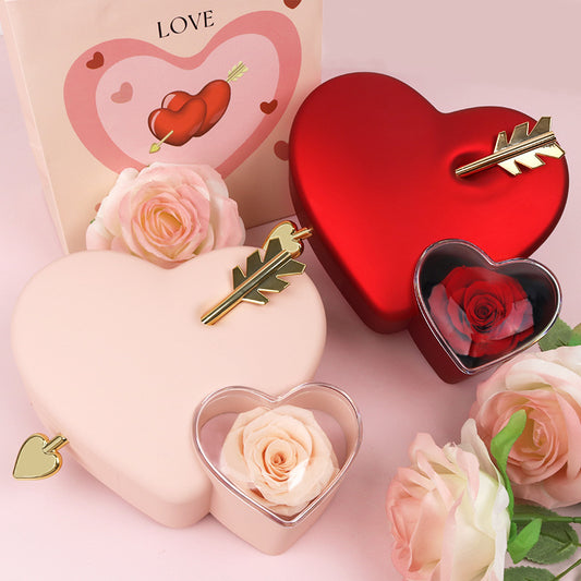 Caja de Joyería Doble Corazón en Plástico