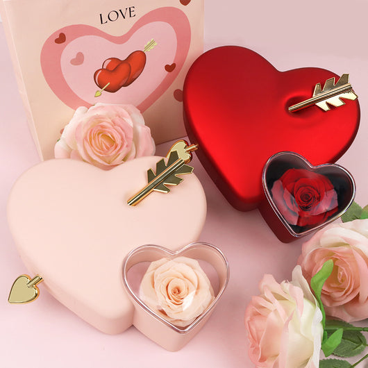Caja de Joyería Doble Corazón en Plástico