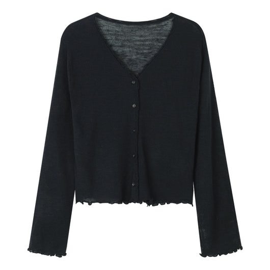 Cardigan Tejido con Encaje Efecto Hongo Arbóreo y Botones - Image 8