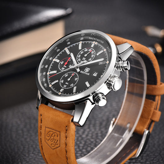 Reloj de Cuarzo Elegante para Hombre - Marca Luxury con Correa de Cuero - Image 2