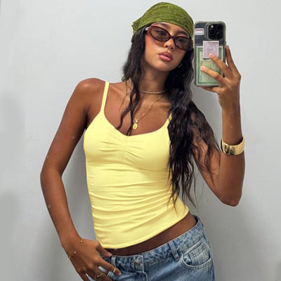 Chaleco Espalda Descubierta Cuello V Ajustado Elegante