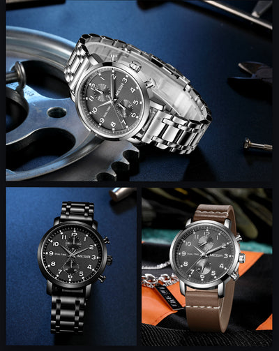 Reloj Deportivo de Acero Inoxidable con Cronógrafo de Cinco Manecillas - Image 5