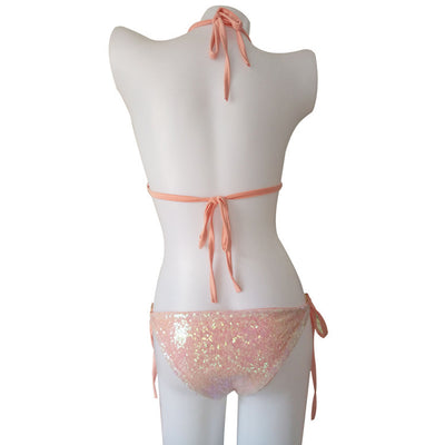 Bikini de Lentejuelas Brillante con Encaje - Conjunto de Baño Importado - Image 4