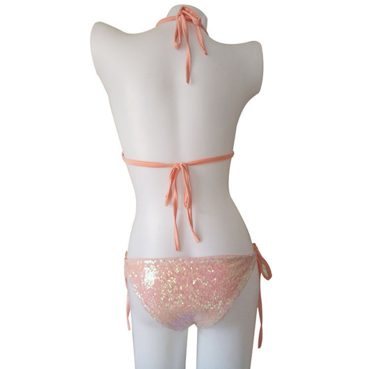 Bikini de Lentejuelas Brillante con Encaje - Conjunto de Baño Importado - Image 4