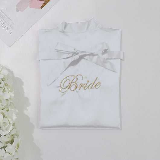 Camisón de Novia en Seda Simulada - Pijama Nupcial Elegante