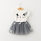 Conjunto Infantil Gato Adorable con Falda Abullonada y Detalles de Mariposa