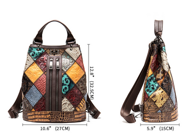 Mochila de Cuero Étnica para Mujer - Estilo Bohemio - Image 6