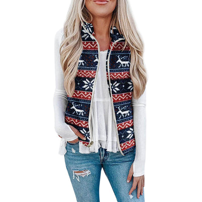 Chaleco Navideño de Felpa para Mujer con Estampado Festivo - Image 5