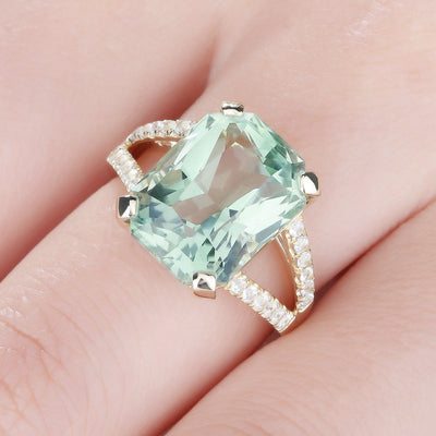 Anillo de Compromiso Turmalina Verde Estilo Europeo - Joyería Mosaico Premium - Image 4