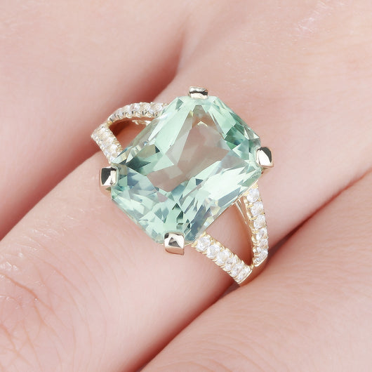 Anillo de Compromiso Turmalina Verde Estilo Europeo - Joyería Mosaico Premium - Image 4